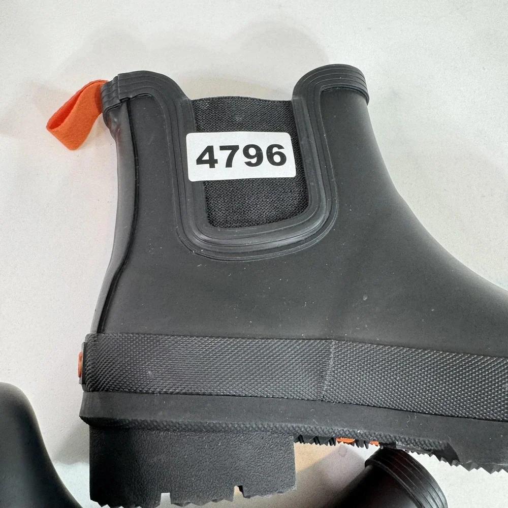 SWIMS Rain Boots Mens Size 3‎ Black Waterproof Rubber Chelsea Ankle Slip On